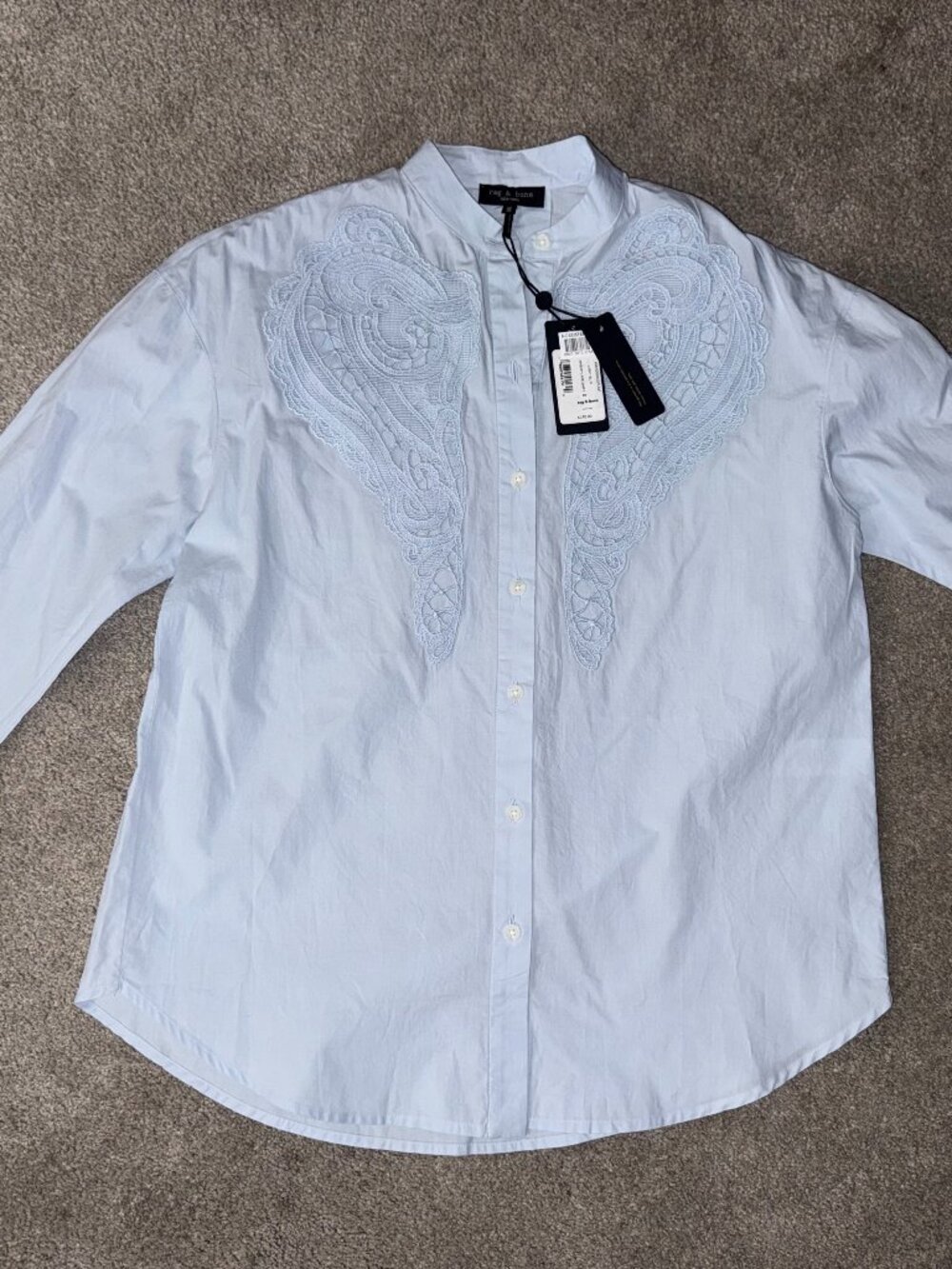 RAG & BONE WOMENS LIGHT BLUE L/S BLOUSE- SIZE XS / BRAND NEW